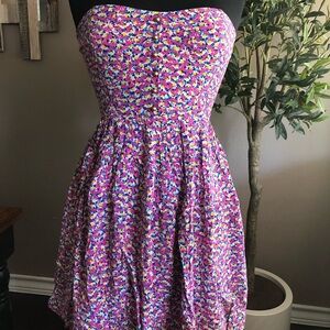 Strapless Floral Dress